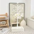 Witte sieradenboom met vogels en opbergdoos voor bureau accessoires en sieraden. - Draaibare Doos + 2# Vogel Boom / Wit
