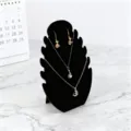 Zwarte acryl sieraden display standaard kettingen oorbellen organizer houder. - Klein Blad / Zwart