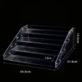 Clear acrylic 4-tier display stand stepped shelf showcase for retail store organizer - Beverage Racks - Low Profile 4-Tier