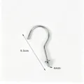 Zilveren metalen etalagepop haak met een lengte van 9.5 cm en 4 mm schroefdraad accessoire. - 1 haak + 1 moer + 2 sluitringen / 9 cm zilveren ronde haken