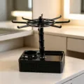 Zwarte roterende sieraden organizer standaard met hanghaken en opbergbasis. - Roterende Doos + Hanger / Zwart