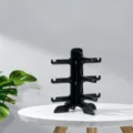 Zwarte multilaag zonnebril display stand aanrecht brillenhouder voor winkel en thuisgebruik - Enkele rij - 3 paren / Zwart