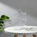 Transparante acryl zonnebril display standaard, multi-layer toonbank brilhouder voor winkel. - Enkele rij - 3 paren / Transparant