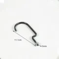 Zwarte metalen paspoppen haak accessoire met moer en ring voor kleding display standaard - 1 haak + 1 moer + 2 sluitringen / 10 cm zwarte platte haak