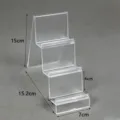 Transparante acryl display met 3 niveaus voor portefeuilles, telefoons en badges toonbankorganizer. - 1# 3-laags (7 cm)