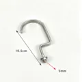 Metal mannequin hook accessory replacement part for clothing display stands with nut and washer. - 10cm Silver Flat Hook