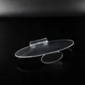 Espositore per scarpe ovale in acrilico trasparente con clip etichetta per negozi. - Trasparente