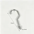 Stainless steel metal display hook replacement accessory with 15cm length and 5mm screw thread. - 15cm Silver Flat Hook