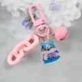 Portachiavi gatto carino in lega rosa con campanello e catena, perfetto accessorio borsa DIY. - Stile 14