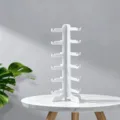 Espositore per occhiali da sole in plastica bianca multistrato per bancone negozio. - Riga singola - 6 paia / Bianco