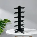 Espositore per occhiali da sole multipiano in plastica nera da banco per negozio - Riga singola - 6 paia / Nero