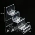 Espositore trasparente in acrilico a 4 ripiani per portafoglio telefono cosmetico desk - Stile 3 - 3 Livelli (7 cm)