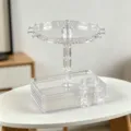 Organisateur de bijoux rotatif en acrylique transparent présentoir de bureau pour boucles. - Boîte Rotative + 16 Crochets / Transparent
