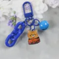 Portachiavi gatto blu ciondolo lega goccia d'olio gocciolante variante per borsa con campanello. - Stile 19