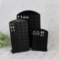 Zwarte plastic oorbellen display standaard sieraden organizer rek voor oorknopjes - Gemiddeld / Zwart massief