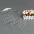 Set van 3 doorzichtige plastic oorbellen display standaards voor sieraden toonbank. - Gemiddeld / Transparant Hol