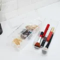 Clear acrylic makeup organizer with lid, multi-compartment storage box for cosmetics and jewelry. - SF-1172-1 1 Large Slot & 3 Slots