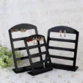 Zwarte plastic oorbel display rek set, multi-tier sieraden organizer stand. - Gemiddeld / Zwart Hol