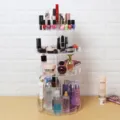 Transparante 360 roterende make-up organizer acryl cosmetisch opbergrek voor bureau standaard - Bloemvormig 4 lagen