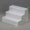 Clear acrylic 3-tier display riser shelf for figures, wallets, and cosmetics organizing. - 3-Tier 20x18x12cm