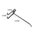 Zwarte metalen roosterwand haak met dubbele tanden en lange arm voor supermarkt schap. - 15cm / Zwart