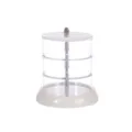 Transparent multi-layer rotating jewelry storage box for organizing small accessories. - White 3-Layer Round Box