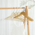 Perchas transparentes con purpurina dorada perchas esteticas para exhibicion de tienda - Dorado con purpurina y gancho plano