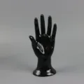 Glossy black hand mannequin detail display for rings, bracelets and gloves. Perfect quality. - Black