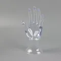 Clear transparent plastic hand mannequin stand for jewelry rings bracelets gloves display detail view - Clear