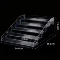 Clear acrylic 6-tier display stand showcase rack with dimension specification markings - Beverage Racks - Low Profile 5-Tier