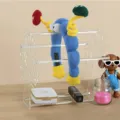 Acrylic headband storage rack with cute plush hair hoop, desktop jewelry display stand. - Tree-Shaped Headband Stand
