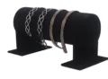 Black velvet headband display stand with sparkling rhinestone hair hoops for jewelry and accessory. - Length 36cm, Diameter 11cm / Black