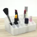 Witte kunststof lippenstift organizer met 24 roosters bureau make-up opbergrek stand - Wit