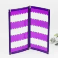 Purple plastic folding earring display rack screen organizer for jewelry studs earrings - Purple