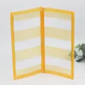 Yellow transparent plastic folding earring display stand jewelry organizer screen. - Yellow