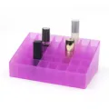 Purple 40-grid lipstick organizer and acrylic cosmetic display rack for desktop storage. - Grid Size 2.3 x 2.3cm / Purple