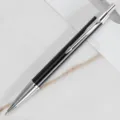 Classic metal ballpoint pen with black barrel and silver arrow clip for business office gifts. - Black
