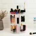Transparent rotating acrylic makeup organizer desktop cosmetic storage rack for skincare lipsticks - Storage Box Style C Clear