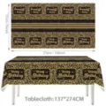 Leopard print happy birthday tablecloth for party decoration, waterproof and oilproof detail view. - 137*274cm / Black Striped Leopard