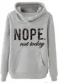 Sudadera con capucha de felpa gris con estampado de letras, sudadera holgada casual. - S / Gris