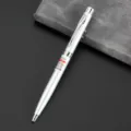 Multifunctional laser pointer pen with LED light and ballpoint function for presentation use. - Silver