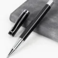 Zwarte en zilveren metalen gelpen, vloeiend schrijven zakelijke kantoor luxe aangepaste pen. - Lichtzwart