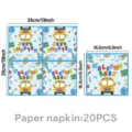 Schulanfang Party Papierservietten 33x33cm Schulbus Tischdeko Partyzubehör 20Stk - Papierservietten 20Stk - Schulanfang