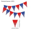 Red blue bandana pennant banner 12pcs western cowboy birthday party hanging decoration - Red & Blue Cowboy / 12-Piece Set