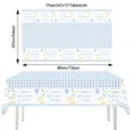 Blaue Ente Geburtstag Tischdecke 54x72 Zoll karierte Party Tischabdeckung für Feiern. - Tischdecke - Blaue Gans / 1 Stück (137x183cm)