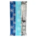 Blue silver snowflake tinsel curtain party background holiday decoration backdrop fringe. - Blue And White Christmas Snowflakes