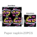 Servilletas de papel retro tema años 90, 33x33 cm, 20 piezas para fiesta y decoración. - Retro 90s - Servilletas