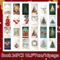 Weihnachtsthema Sattelstich Notizbuch Set, 24 Stück tragbare süße Cartoon Notizbücher. - Stil B 24 Stück/Packung / 10.5x7cm (16 Seiten)