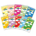 Vista detallada de mini cuadernos de espiral arcoíris, diseño de nube lindo para estudiantes. - Bloc de Notas en Espiral (Bloc de Notas de la Copa Mundial de Fútbol) / 10 Piezas/Paquete / Multicolor