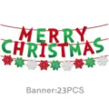 Noël paillettes MERRY CHRISTMAS bannière 23pcs ensemble fête suspendue décoration - Ensemble Bannière